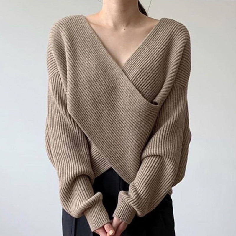 Lilly™ | Pull en tricot croisé chic
