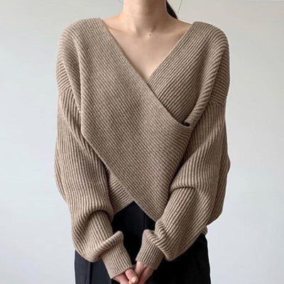 Lilly™ | Pull en tricot croisé chic