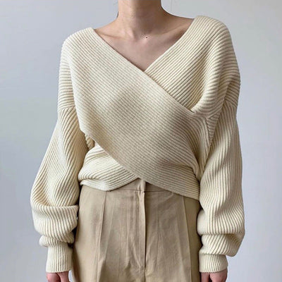 Lilly™ | Pull en tricot croisé chic