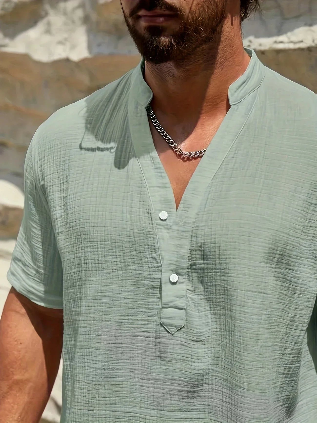 Émile | Chemise d’été élégante à col montant