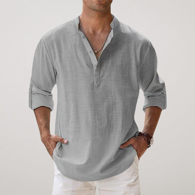 Hugo | Chemise Henley en coton effet lin