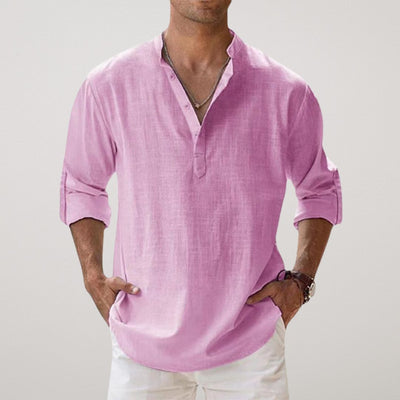 Hugo | Chemise Henley en coton effet lin