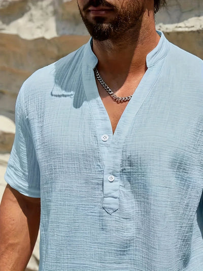 Émile | Chemise d’été élégante à col montant