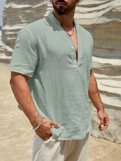 Émile | Chemise d’été élégante à col montant