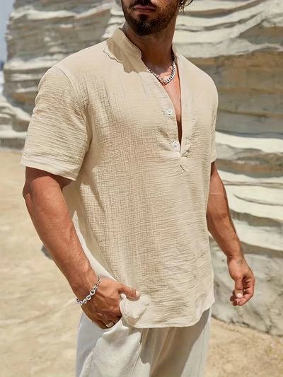 Émile | Chemise d’été élégante à col montant