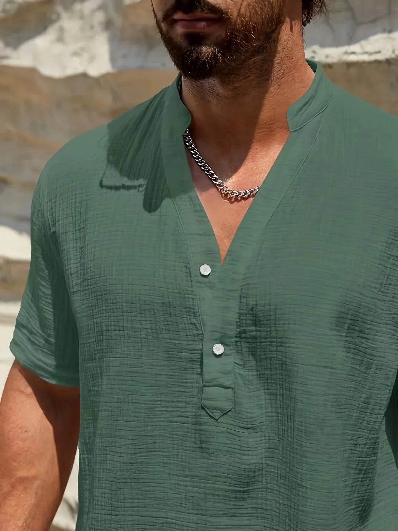 Émile | Chemise d’été élégante à col montant
