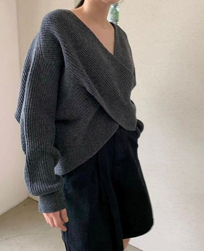 Lilly™ | Pull en tricot croisé chic