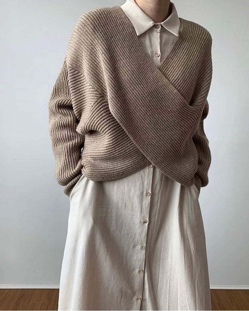 Lilly™ | Pull en tricot croisé chic