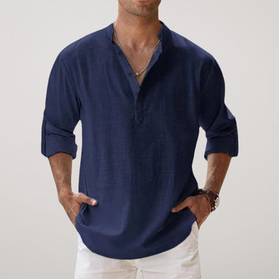 Hugo | Chemise Henley en coton effet lin