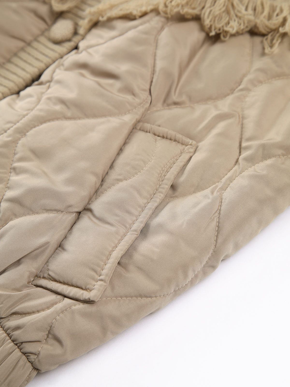 Alizé | Veste matelassée en tricot torsadé patchwork