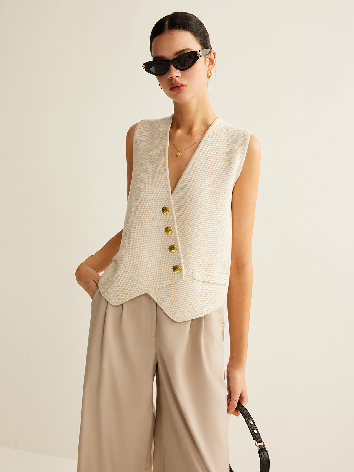 Camille I Gilet asymétrique élégant