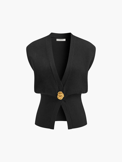 Orée I Gilet tricoté à détails élégants
