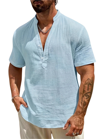 Émile | Chemise d’été élégante à col montant