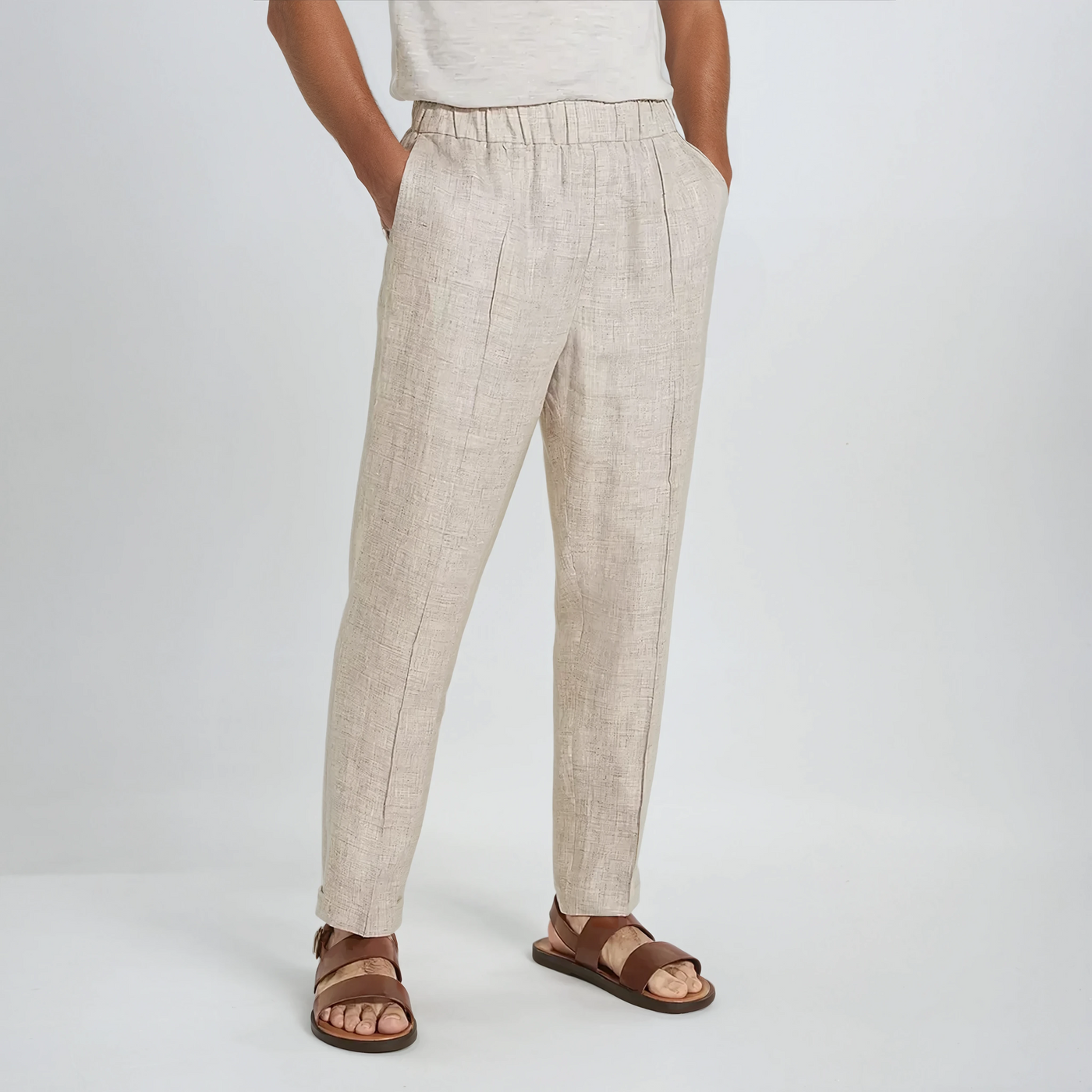 Mathis | Pantalon en Lin Beige