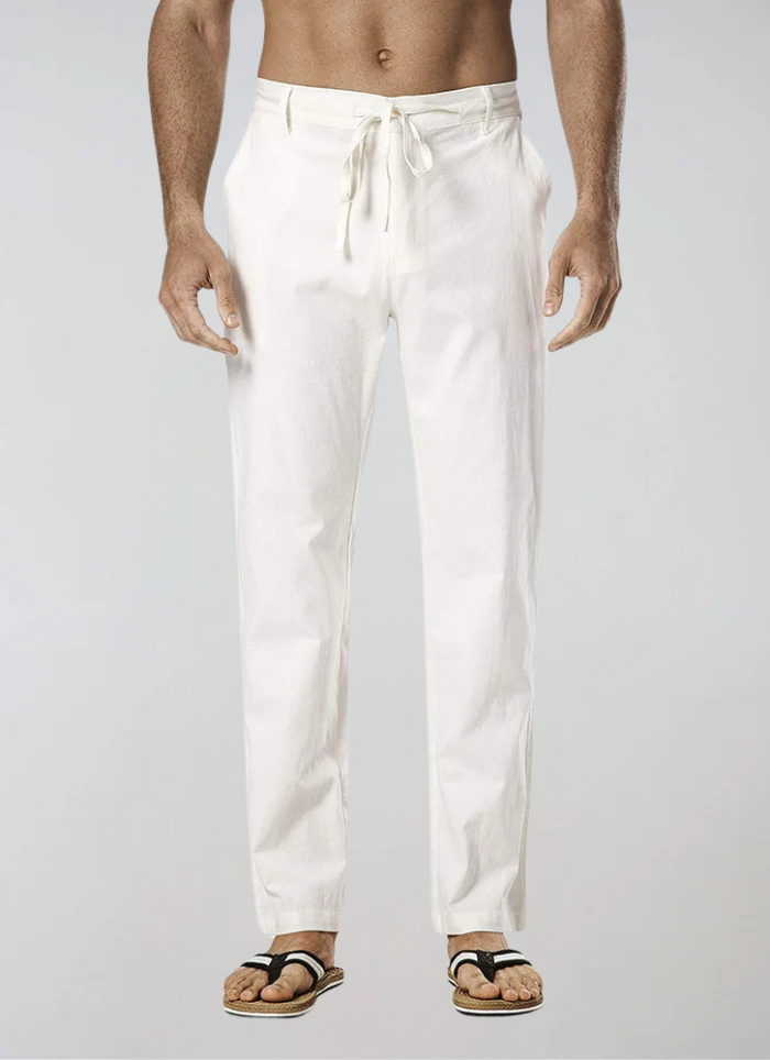 Loïc | Pantalon en Lin à Cordon Blanc