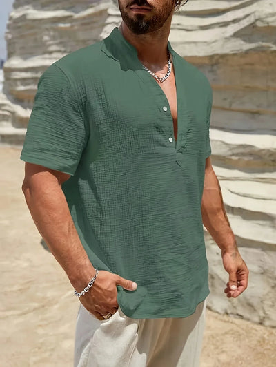 Émile | Chemise d’été élégante à col montant