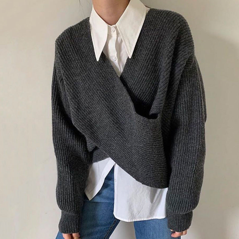 Lilly™ | Pull en tricot croisé chic