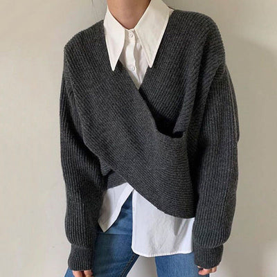 Lilly™ | Pull en tricot croisé chic