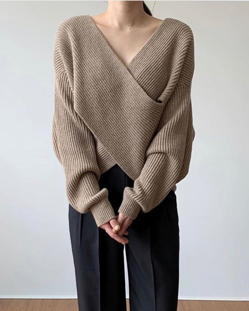 Lilly™ | Pull en tricot croisé chic