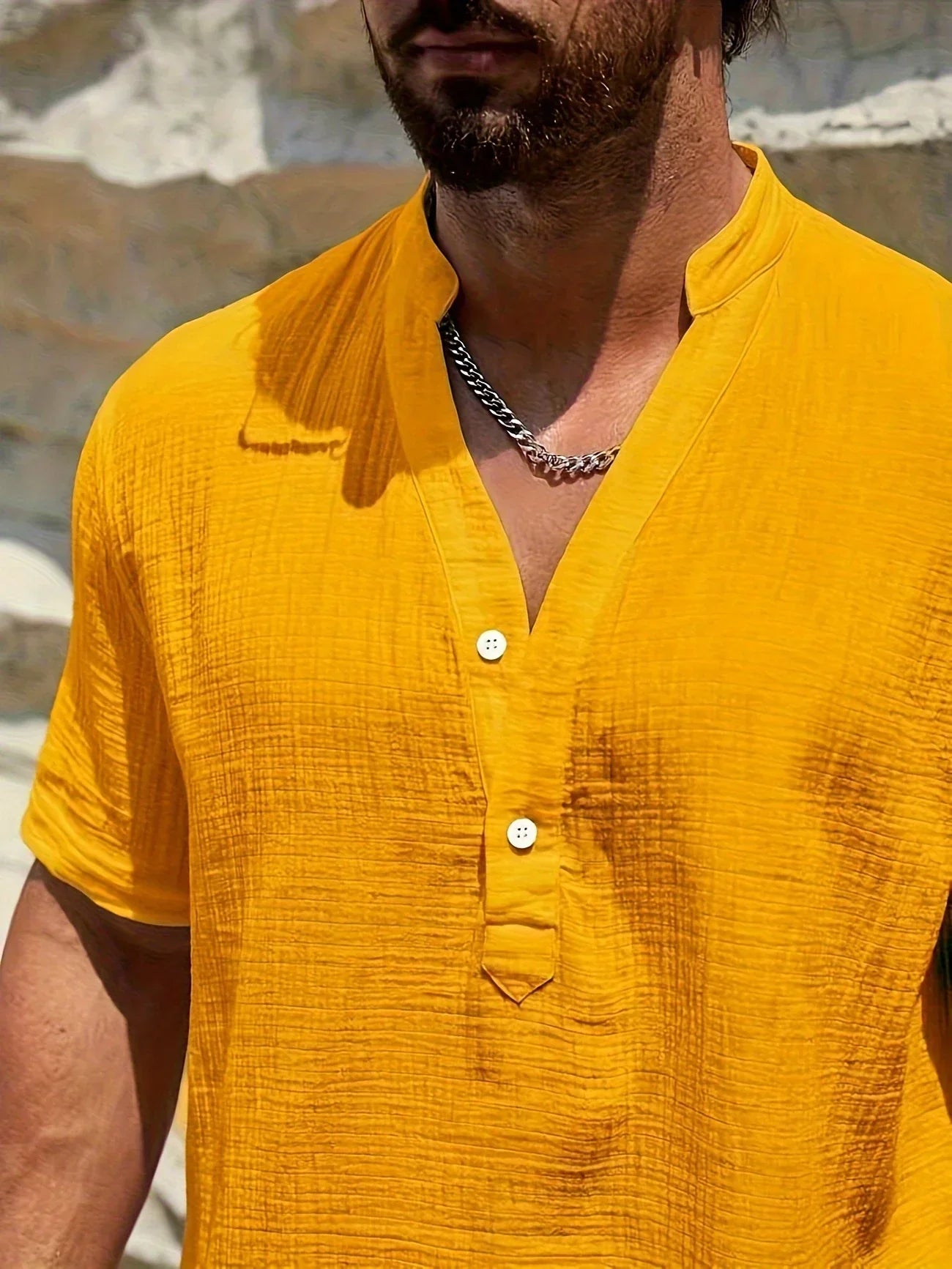 Émile | Chemise d’été élégante à col montant