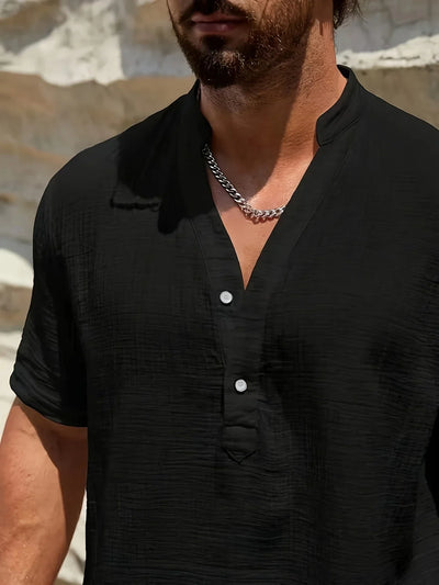 Émile | Chemise d’été élégante à col montant