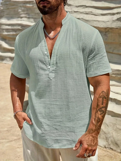 Émile | Chemise d’été élégante à col montant