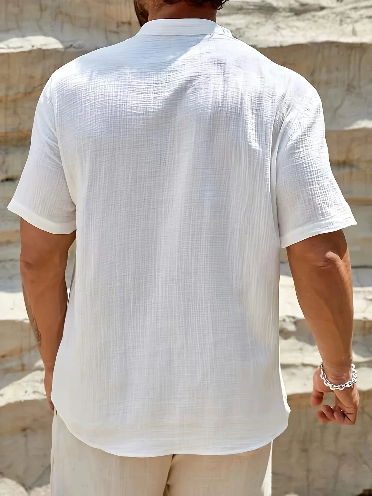 Émile | Chemise d’été élégante à col montant