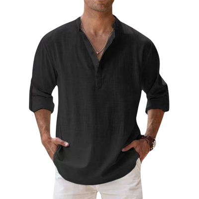 Hugo | Chemise Henley en coton effet lin